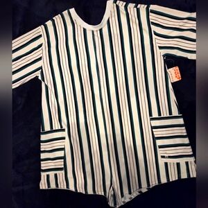 NWT FREE PEOPLE MOVEMENT HOT SHOT Striped Romper, SIZE XS